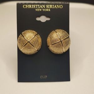 Christian Siriano Clip-on Round Gold earring